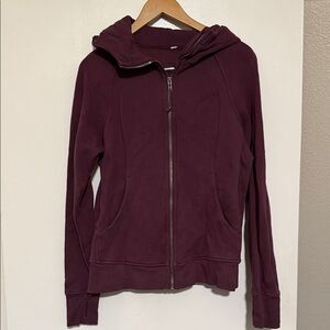 Women's Lululemon Burgundy Zip-Up Hoodie sz 10